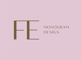 FE letter logo icon design. Classic style luxury initials monogram.