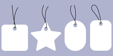  Sale tag and label icons. Price tags. Group of Hanging sales tag . Collection of Paper label. Special offer. Blank, discount and price icon set. eps 10.