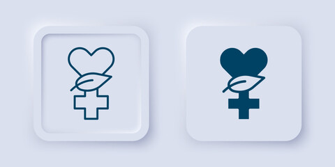 Filled and outline Ethnoscience icon isolated on grey background. Gardening, ethnoscience and organic concept. Square button. Vector