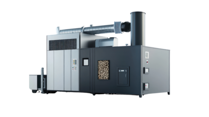 Industrial machinery depicted in a sleek design with multiple functionalities. Ideal for showcasing technology in manufacturing settings.