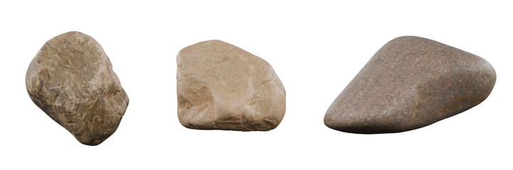 rock and stone isolated on white