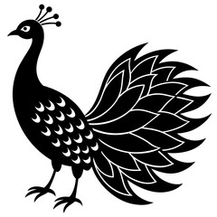 silhouette of a peacock