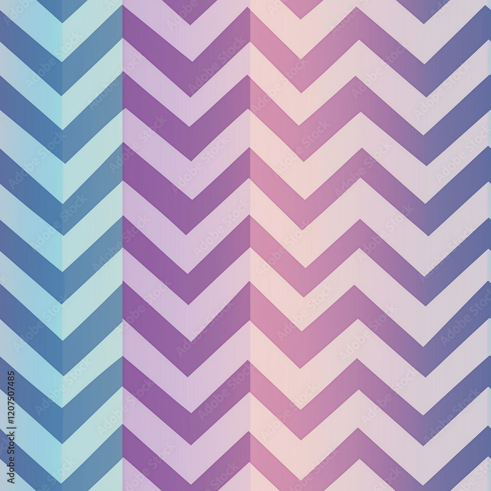 Aufkleber washi tape colorful chevron pattern with gradients of blue and purple, creating a modern and stylish