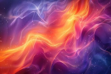 Abstract Cosmic Nebula Waves of Color and Light