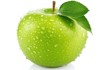 Juicy Green Apple with Sparkling Water Droplets, Fresh and Vibrant wet food diet farm ripe fruit    