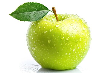 Juicy Green Apple with Sparkling Water Droplets - Freshness personified! Perfect for healthy food,  