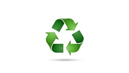 Obraz premium Eco-friendly recycling symbol on clean white background, sustainable design