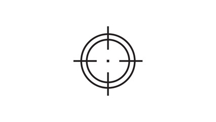 Gun target set icon, Sight sniper target, symbol white background.