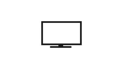 TV icon on white background 4k