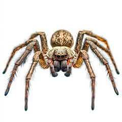 Fototapeta premium Huntsman Spider Close-Up: A detailed view of a large spider's hairy legs and face