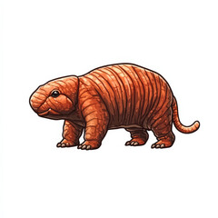 Fototapeta premium Ancient armored mammal, segmented skin, robust build