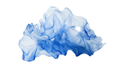 Fototapeta premium Swirling blue smoke or liquid effect, creating an abstract, ethereal look against a transparent background.