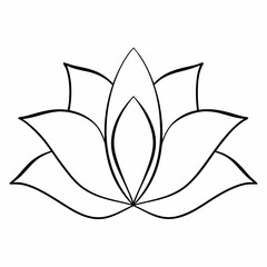 lotus flower line art simple design symmetrical