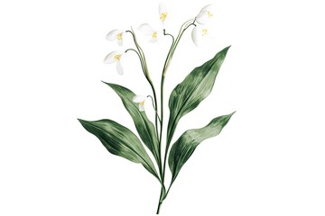 Obraz premium Delicate Snowdrops: Pure White Spring Bloom on Isolated Background, High-Resolution Photography 