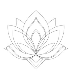 lotus flower line art simple design symmetrical