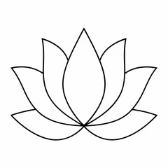 lotus flower line art simple design symmetrical