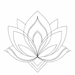 lotus flower line art simple design symmetrical