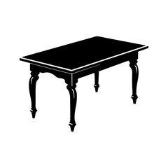 Table silhouette vector Style with white background