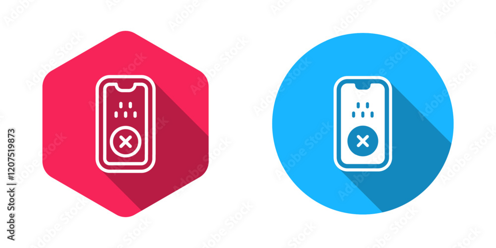 Aufkleber filled and outline taxi mobile app icon isolated with long shadow background. mobile application tax