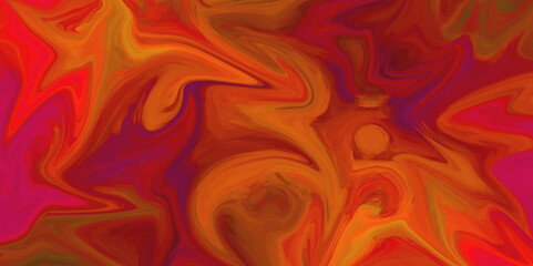 Abstract beautiful red swirl liquid background. acrylic liquid textures with spots and splashes of color paint. colorful marble pattern of the blend of curves .colorful marble surface.