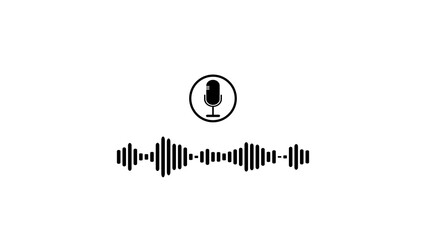 Voice recording podcast microphone icon .Digital Microphone line icon