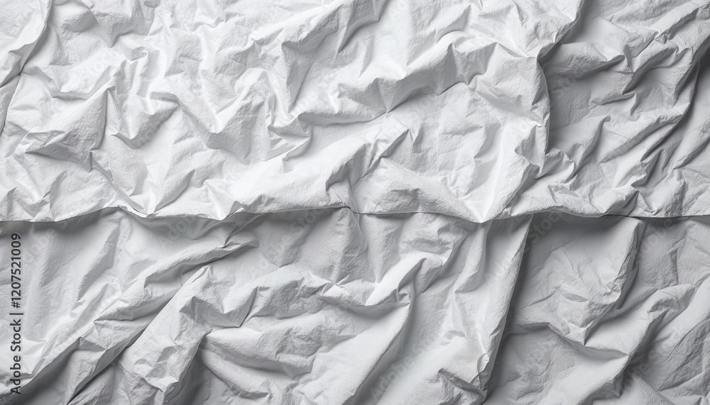 Poster crumpled white fabric texture studio setting high-quality image soft lighting close-up view abstract