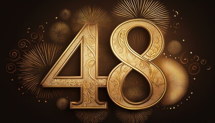 Number 48 gold. Generated image