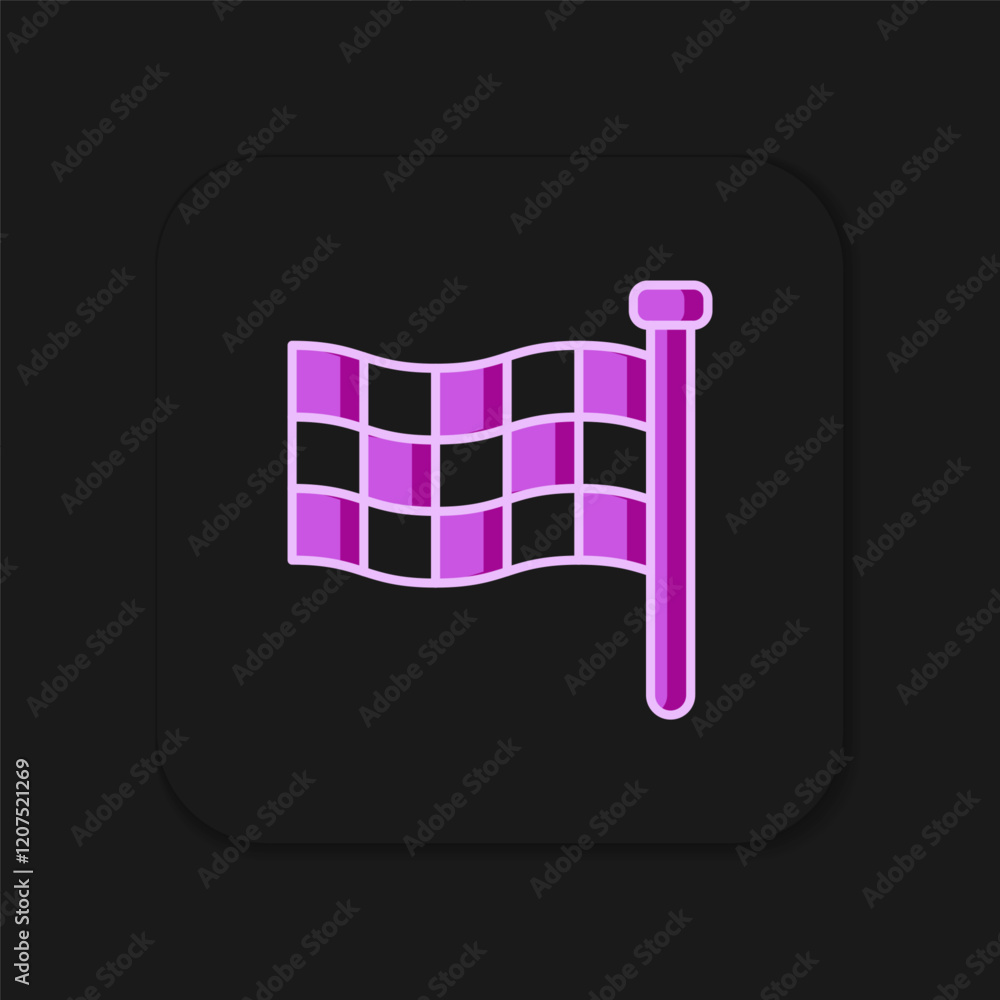 Poster filled outline checkered flag icon isolated on black background. racing flag. flat filled outline st