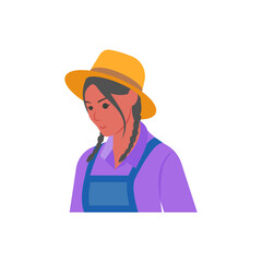 Farmer,  Women Career Flat Vector Illustration