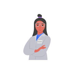 Scientist,  Women Career Flat Vector Illustration