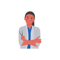 Dentist,  Women Career Flat Vector Illustration