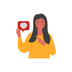 Influencer,  Women Career Flat Vector Illustration