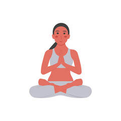 Yoga Master,  Women Career Flat Vector Illustration