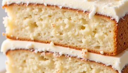 Light sponge cake slice showcasing delicate layers, sweet indulgence