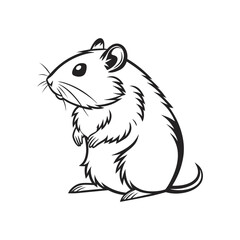 Adorable Hamster Silhouette Vector Design