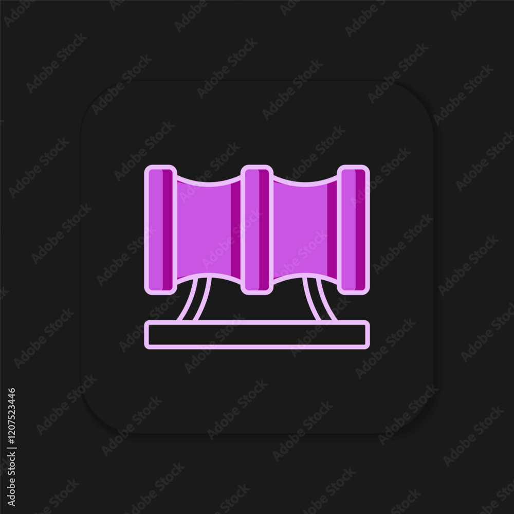 Poster filled outline kid playground slide pipe icon isolated on black background. flat filled outline styl