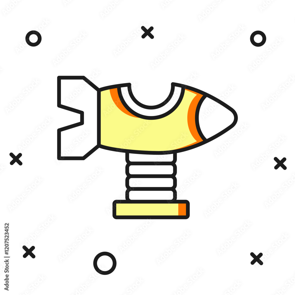 Poster filled outline swing plane on the playground icon isolated on white background. childrens carousel w