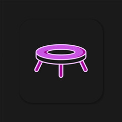 Filled outline Jumping trampoline icon isolated on black background. Flat filled outline style with shadow. Vector