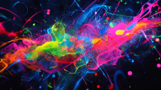 Vibrant Colorful Paint Explosion Abstract Background