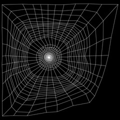 3D Rendering Spiderweb on Black