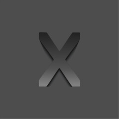 Obraz premium Letter X 3D dark grey logo icon
