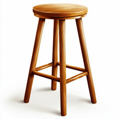 Wooden bar stool with round seat and sturdy legs, perfect for any setting