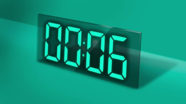 Digital countdown timer, from 10 to 0, with proximity and teal background noise