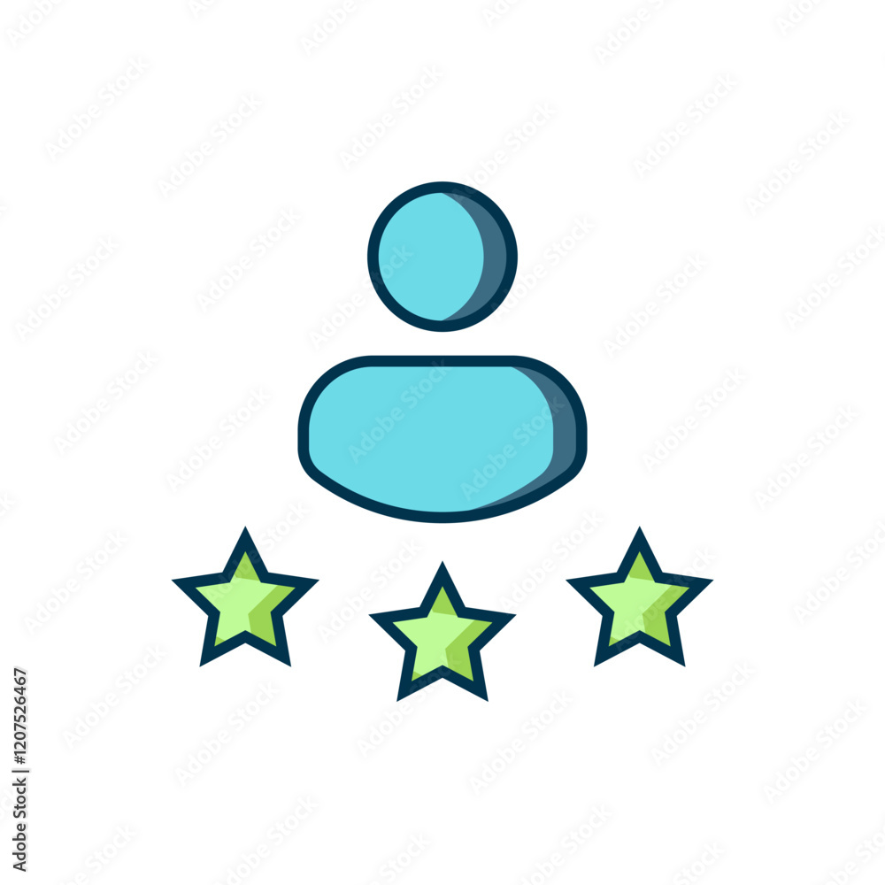 Poster filled outline consumer or customer product rating icon isolated on white background. flat filled ou