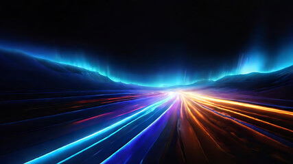 Blue spectrum lights with black background. ai