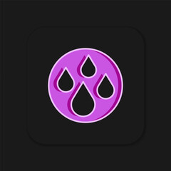 Filled outline Water drop icon isolated on black background. Flat filled outline style with shadow. Vector