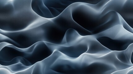 Obraz premium Soft Glowing Blue and Black Waves with Subtle Highlights