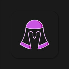 Filled outline Medieval iron helmet for head protection icon isolated on black background. Knight helmet. Flat filled outline style with shadow. Vector