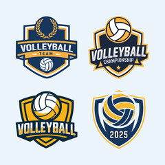 Vector Volleyball tournament sport logo design template