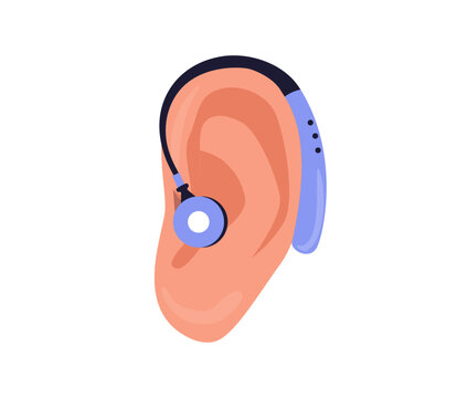 Intensity hearing aid icon cartoon vector. Medicine sound. Health care ear. Hearing Loss, Deafness. Deaf People
